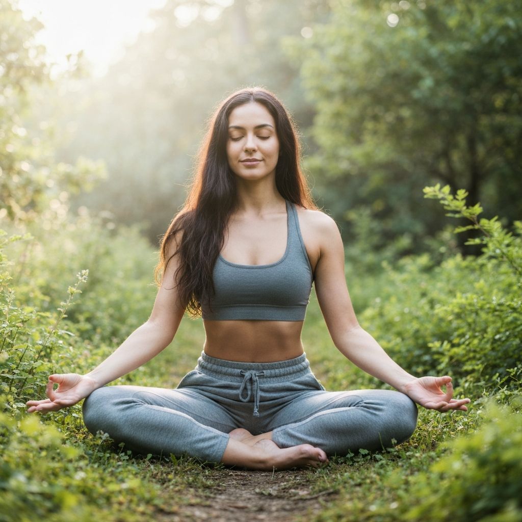 Woman in peaceful wellness pose